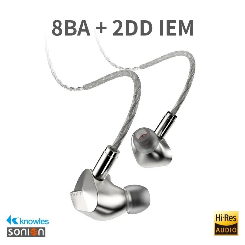 BGVP NS10 8BA+2DD Hybrid Driver In-Ear Monitors IEMs