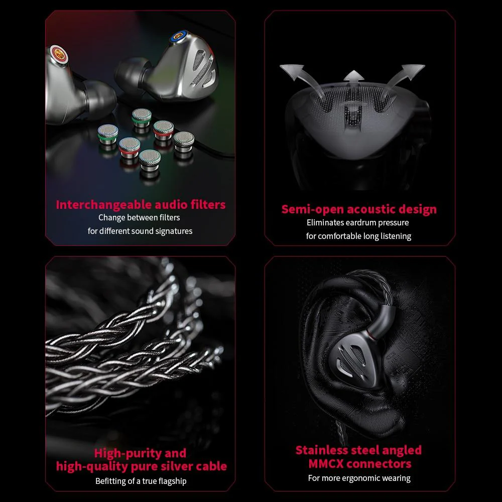 FiiO FH9 1DD+6BA Drivers HiFi In-Ear Earphones - Image 4