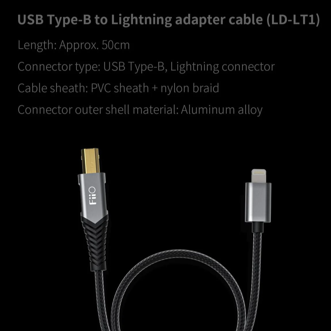 FiiO LD-TC1 / LD-LT1 USB Type-B To Type-C / Lightning Adapter Cables - Image 2
