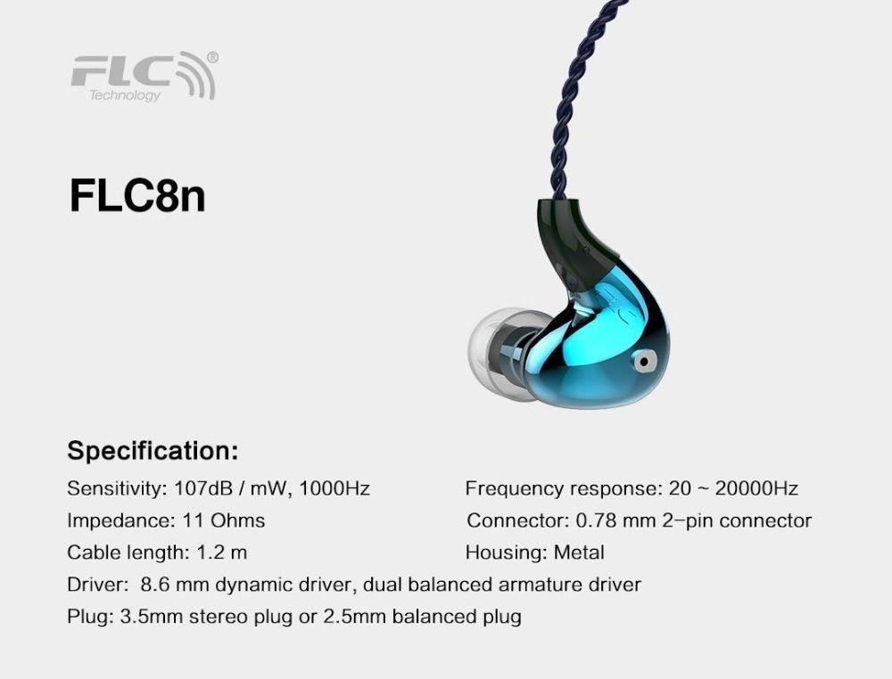 FORREST FLC8N Hybrid Dual Balanced Armature Dynamic Earphones - Image 2