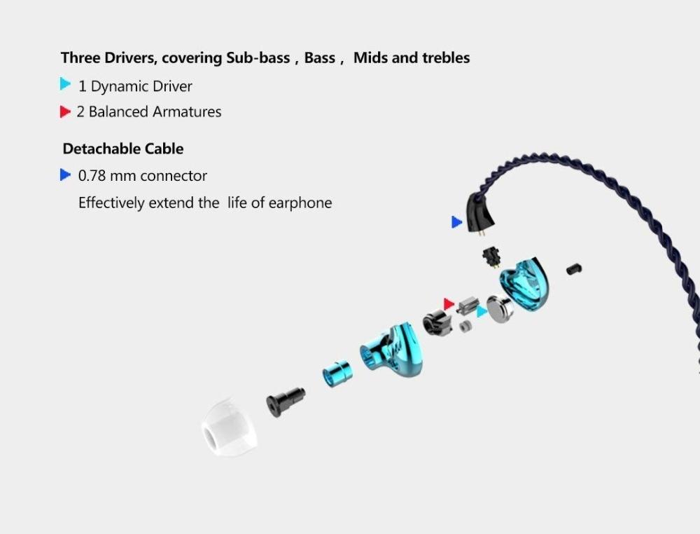 FORREST FLC8N Hybrid Dual Balanced Armature Dynamic Earphones - Image 3