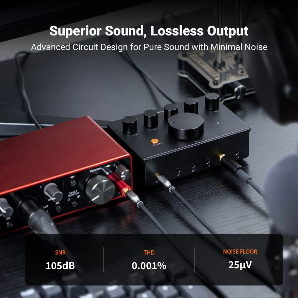 Fosi Audio PH05 5 Channel Desktop Headphone Splitter/Amplifier - Image 3