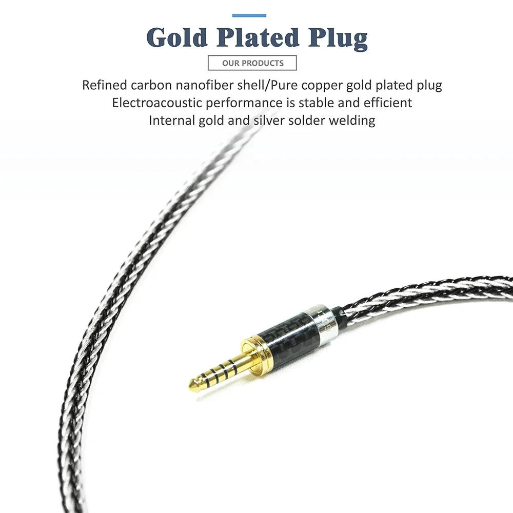 GUCraftsman 0.78mm 2Pin 16 Strands 7N Single Crystal Copper/Silver Mixed Earphone Cable - MMCX Connector - Image 3