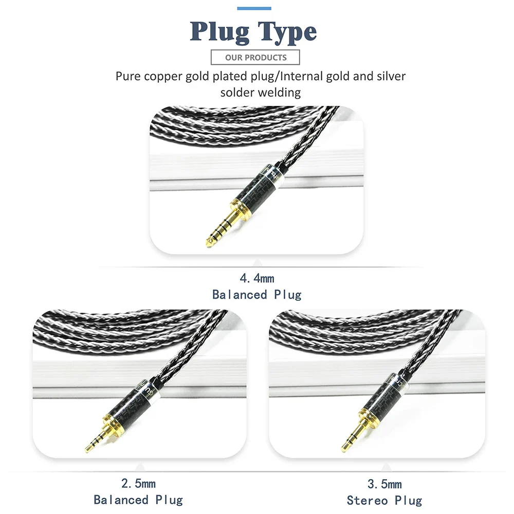 GUCraftsman 0.78mm 2Pin 16 Strands 7N Single Crystal Copper/Silver Mixed Earphone Cable - MMCX Connector - Image 5