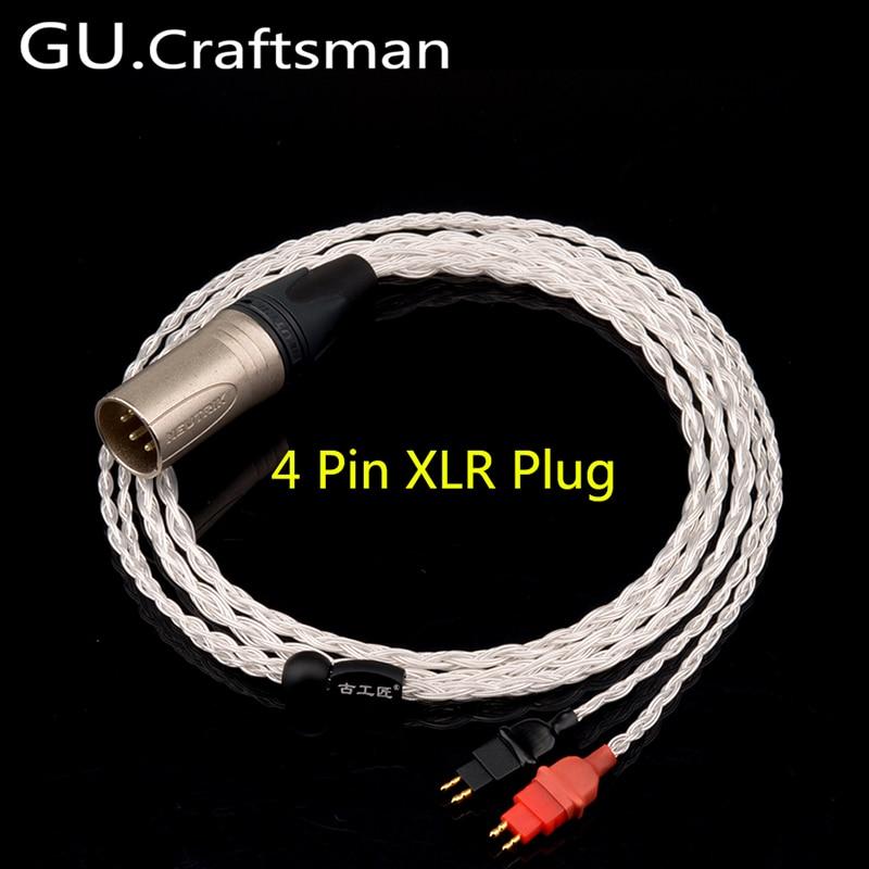 GUCraftsman 2.5/4.4mm Balance 16 Core Silver 4Pin XLR HD600 HD650 HD660s Headphone Cables - Image 3