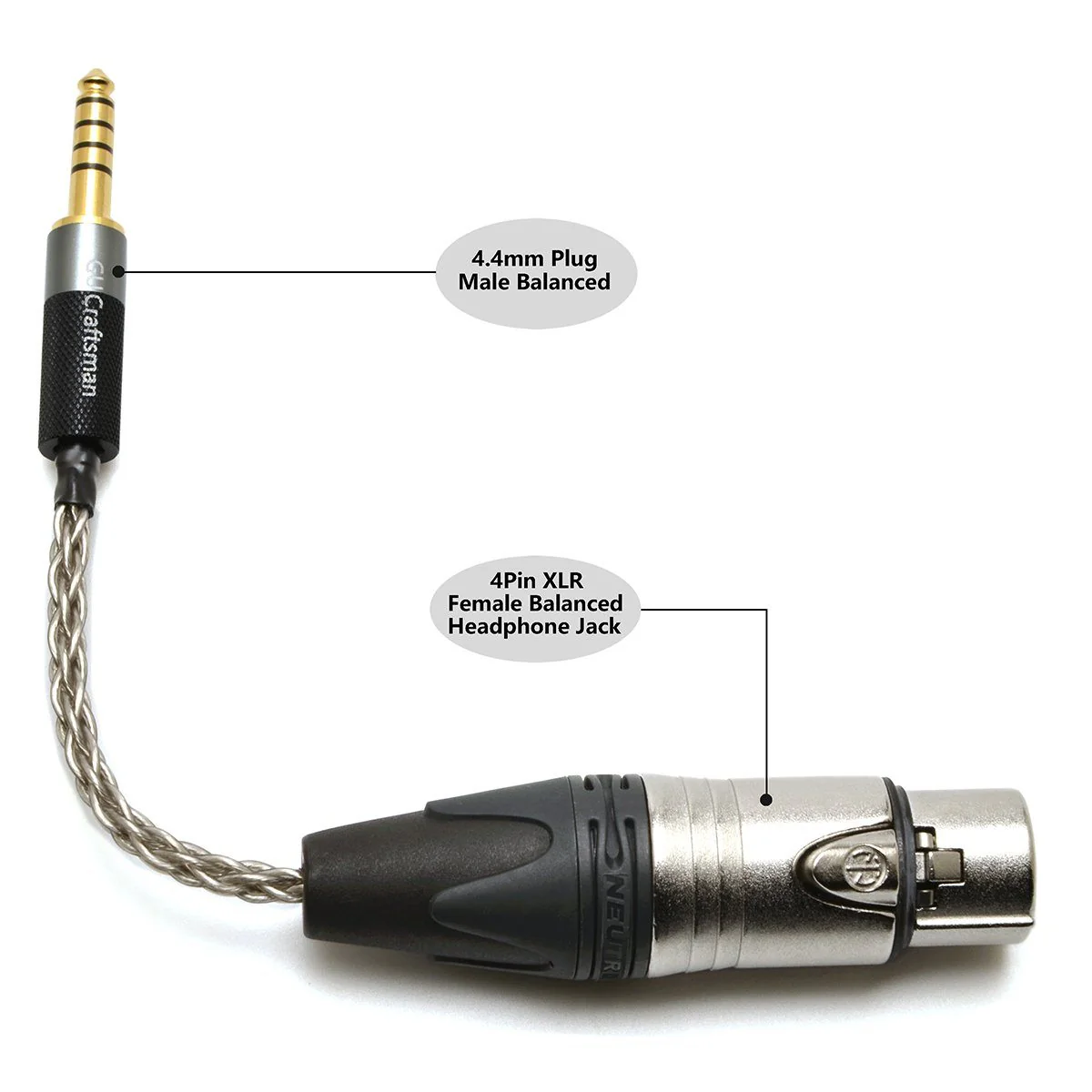 GUCraftsman 4pin XLR Female to 4.4mm Male Adapter - Image 6