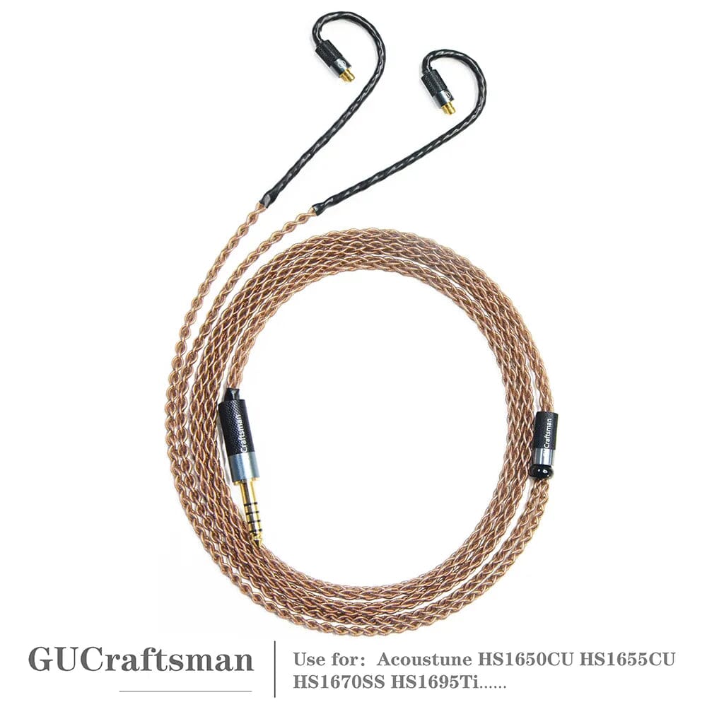 GUCraftsman 6N Single Crystal Copper Earphone Cables For Acoustune HS1650CU HS1655CU HS1670SS HS1695Ti