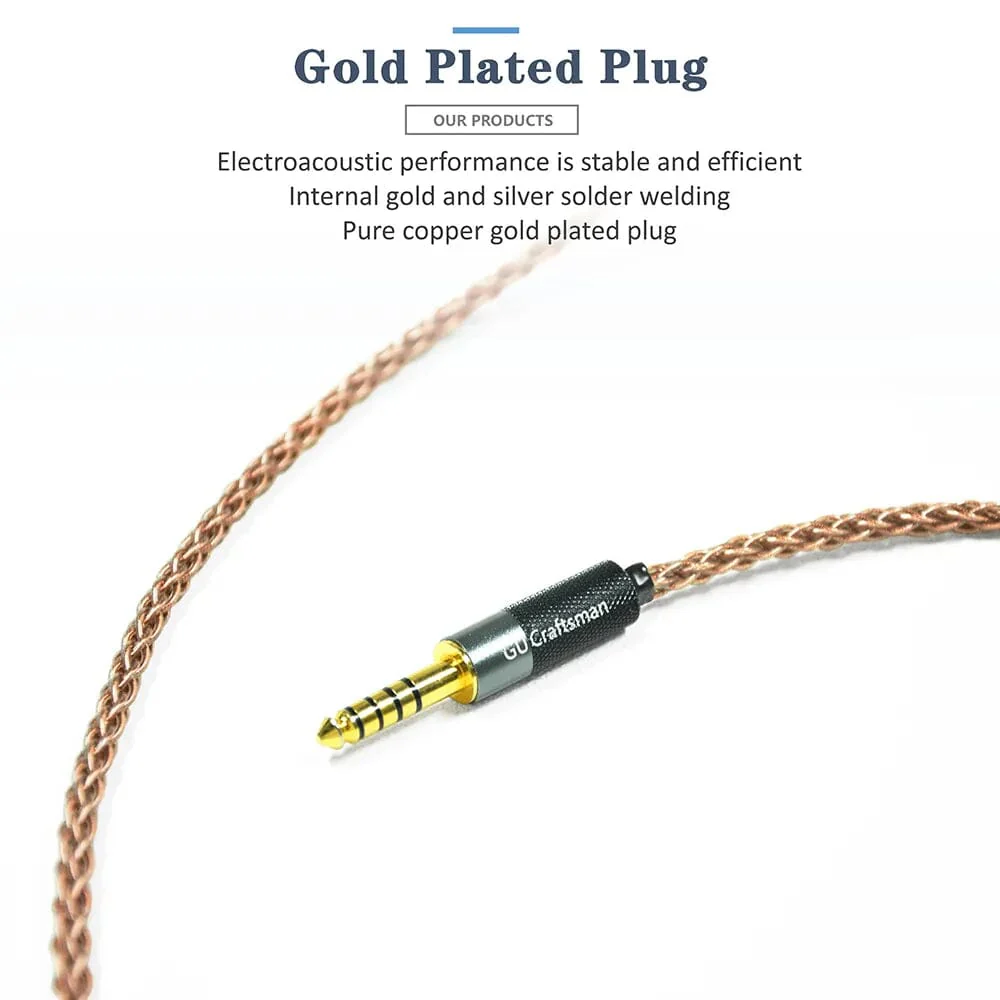 GUCraftsman 6N Single Crystal Copper Earphone Cables For Acoustune HS1650CU HS1655CU HS1670SS HS1695Ti - Image 3