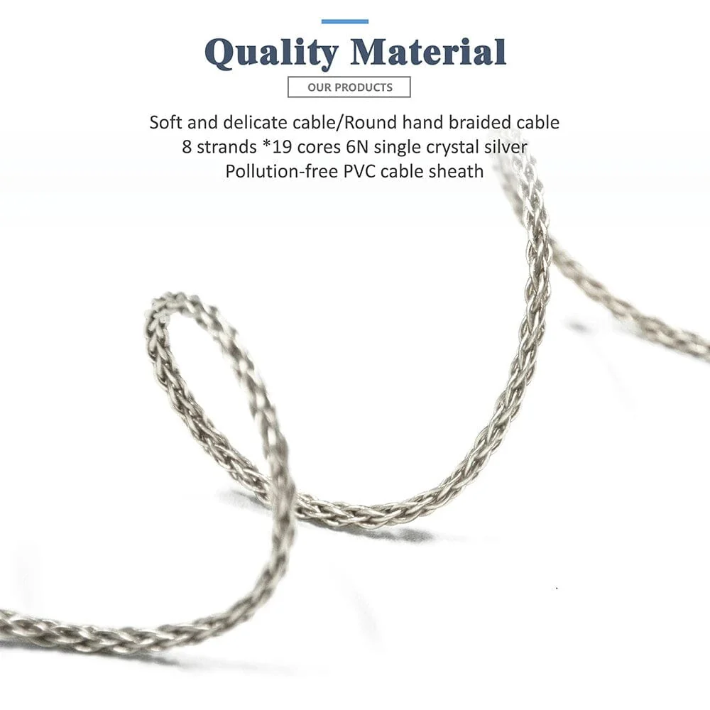 GUCraftsman 6N Silver 8-Core IE800 IE800s HiFi 2.5mm/4.4mm Balance Headphone Upgrade Cable - Image 2