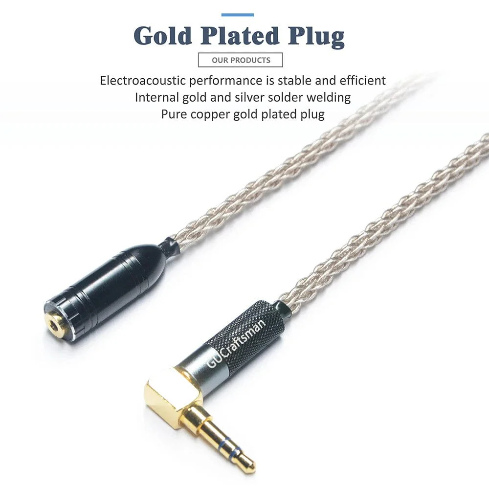 GUCraftsman 6N Silver 8-Core IE800 IE800s HiFi 2.5mm/4.4mm Balance Headphone Upgrade Cable - Image 3