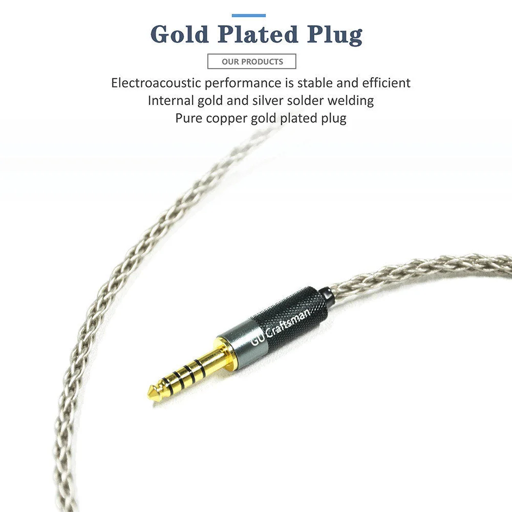 GUCraftsman 6N Silver Balance Headphone Upgrade Cable for Focal Utopia - Image 3