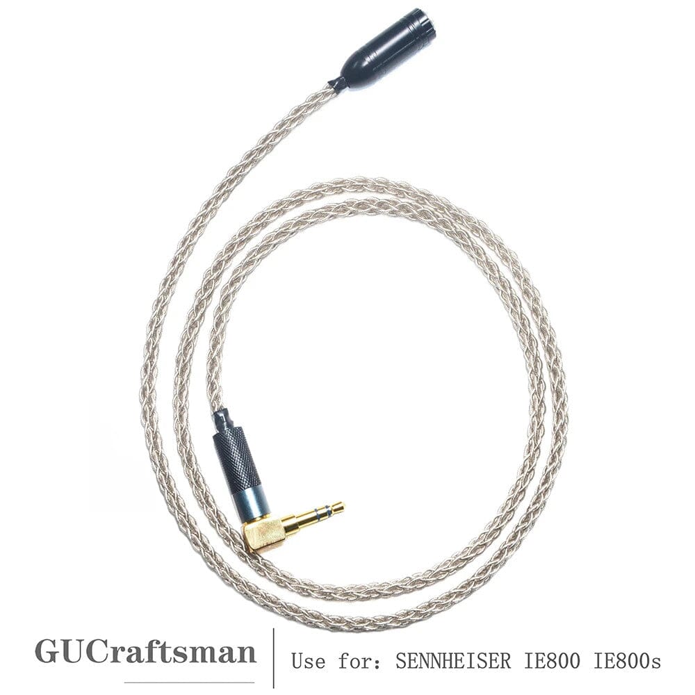 GUCraftsman 6N Silver 8-Core HIFI 2.5mm/4.4mm Balance Headphone Cable For IE800 IE800s