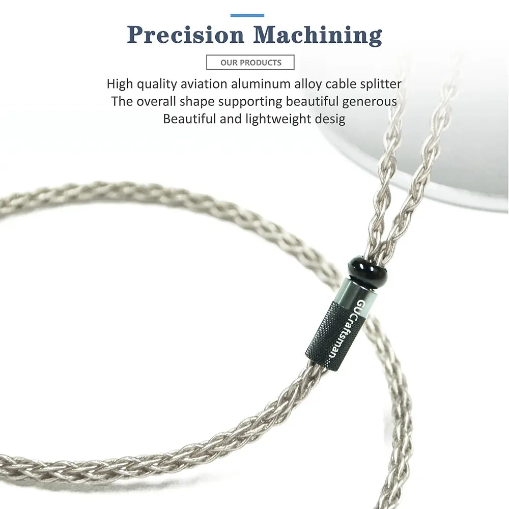 GUCraftsman 6N Single Crystal Silver Earphone Cables For Acoustune HS1650CU HS1655CU HS1670SS HS1695Ti - Image 4