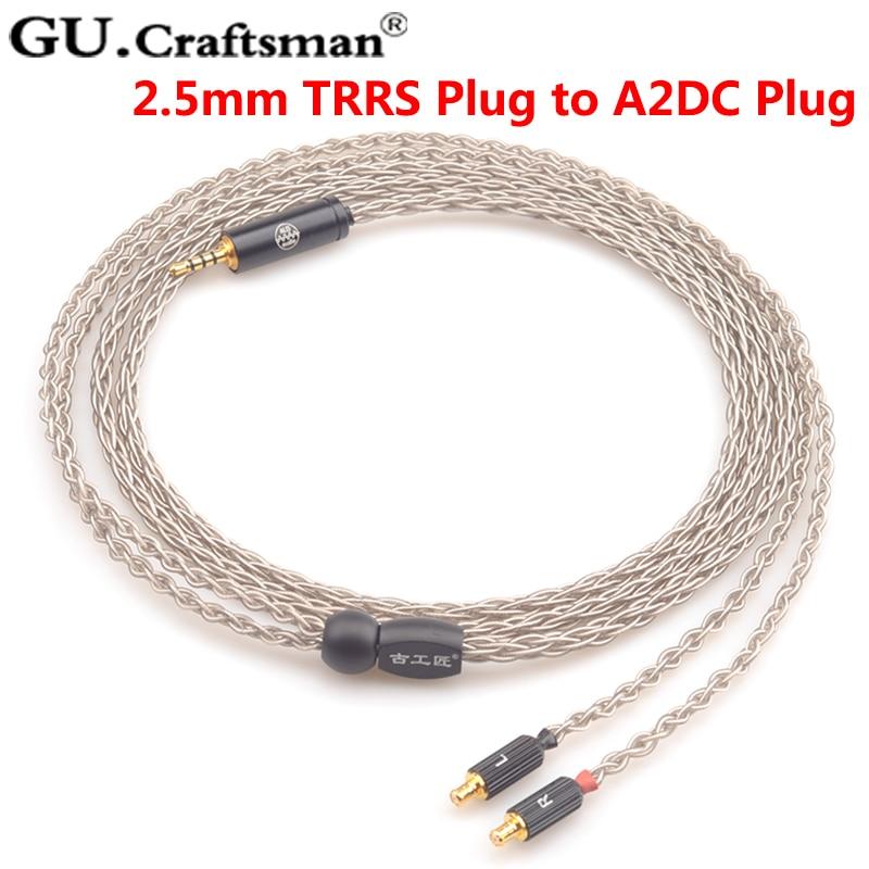 GUCraftsman 6n Silver Upgrade Cables for ATH-CKR90is CKR100is CKR1100is LS400 LS300 LS200 E40 - Image 3