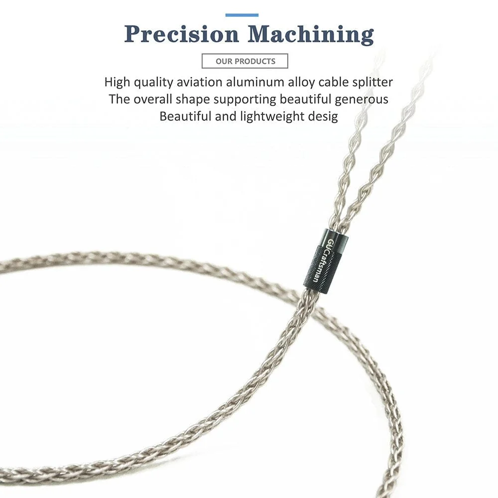 GUCraftsman 6N Single Crystal Silver Headphone Cables For SENNHEISER HD800 HD800S HD820 - Image 4