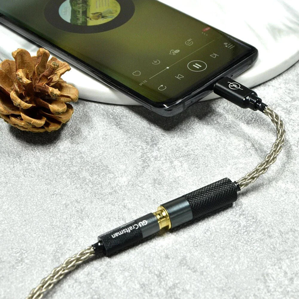GUCraftsman HIFI USB Type-C to Jack 3.5/2.5/4.4 Cable Adapter For Android Mobile Phone Huawei Xiaomi Oppo Vivo SAMSUNG - Image 6