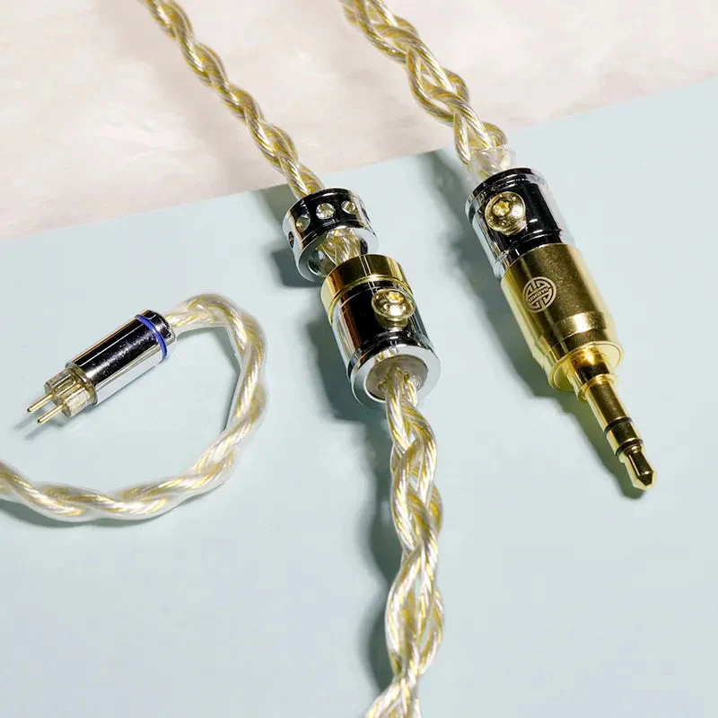 HAKUGEI Arcanist Gold Silver Copper Palladium Hybrid Upgrade Earphone Cable - Image 4