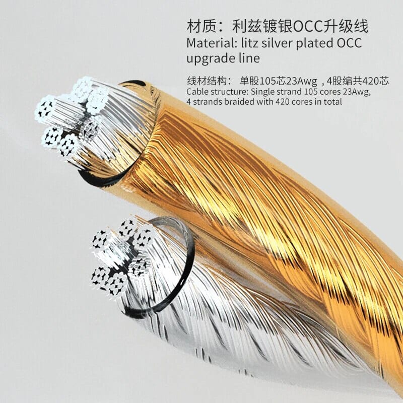 HAKUGEI Daju Litz Silver-Plated 6N OCC Upgrade Cable - Image 4