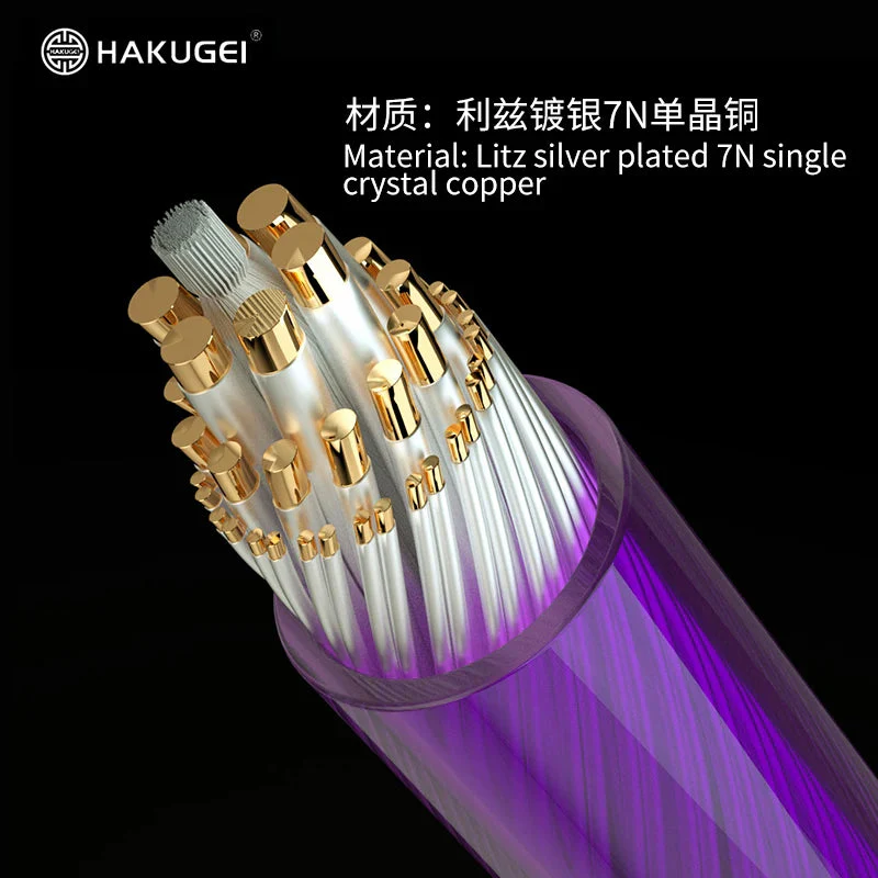 HAKUGEI Dragon Princess / Ziyan Litz Silver-plated 7N Single Crystal Copper Upgraded Headphone Cable - Image 2