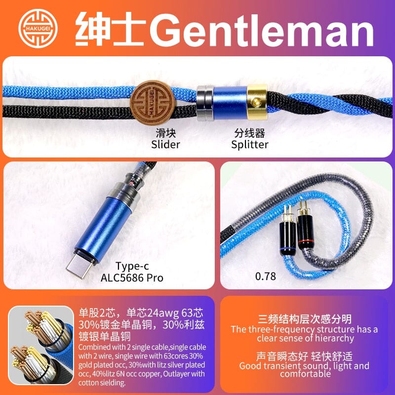 HAKUGEI Gentleman Litz 7N OCC Copper With Cotton Fibre Filled Shield 5-in-1 Switchable Plug Earphone Cable - Image 10