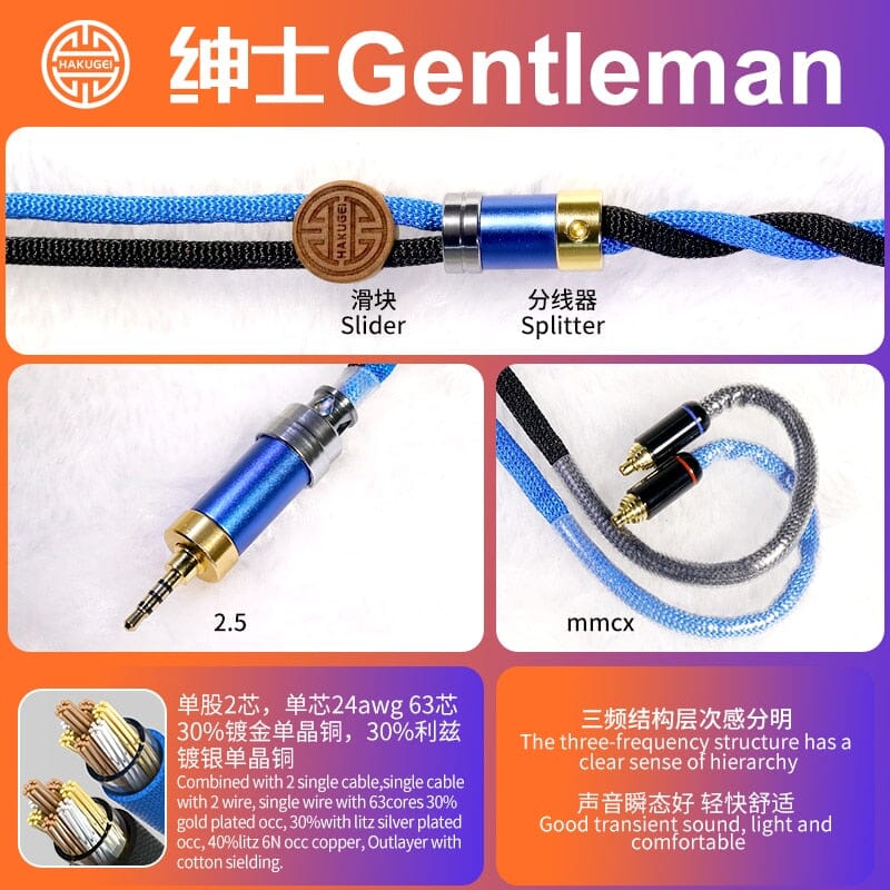 HAKUGEI Gentleman Litz 7N OCC Copper With Cotton Fibre Filled Shield 5-in-1 Switchable Plug Earphone Cable - Image 14