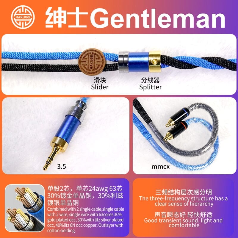 HAKUGEI Gentleman Litz 7N OCC Copper With Cotton Fibre Filled Shield 5-in-1 Switchable Plug Earphone Cable - Image 15