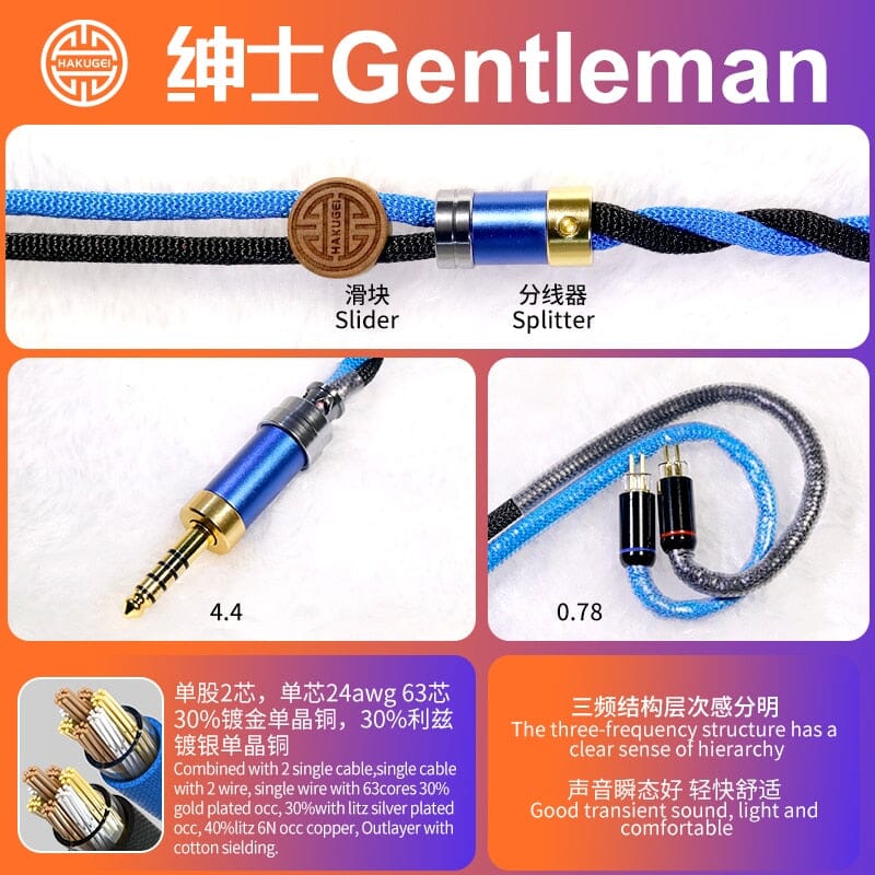 HAKUGEI Gentleman Litz 7N OCC Copper With Cotton Fibre Filled Shield 5-in-1 Switchable Plug Earphone Cable - Image 8