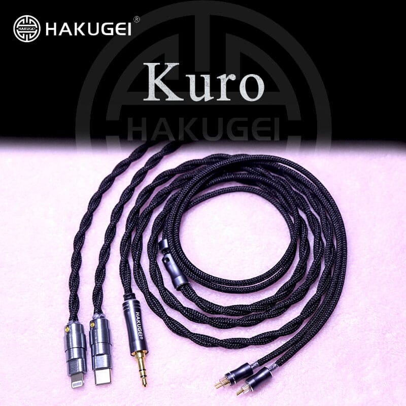 HAKUGEI Kuro Nylon Shielding Litz Hifi Earphone Cable 2.5 3.5 4.4 - 0.78 2Pin / MMCX