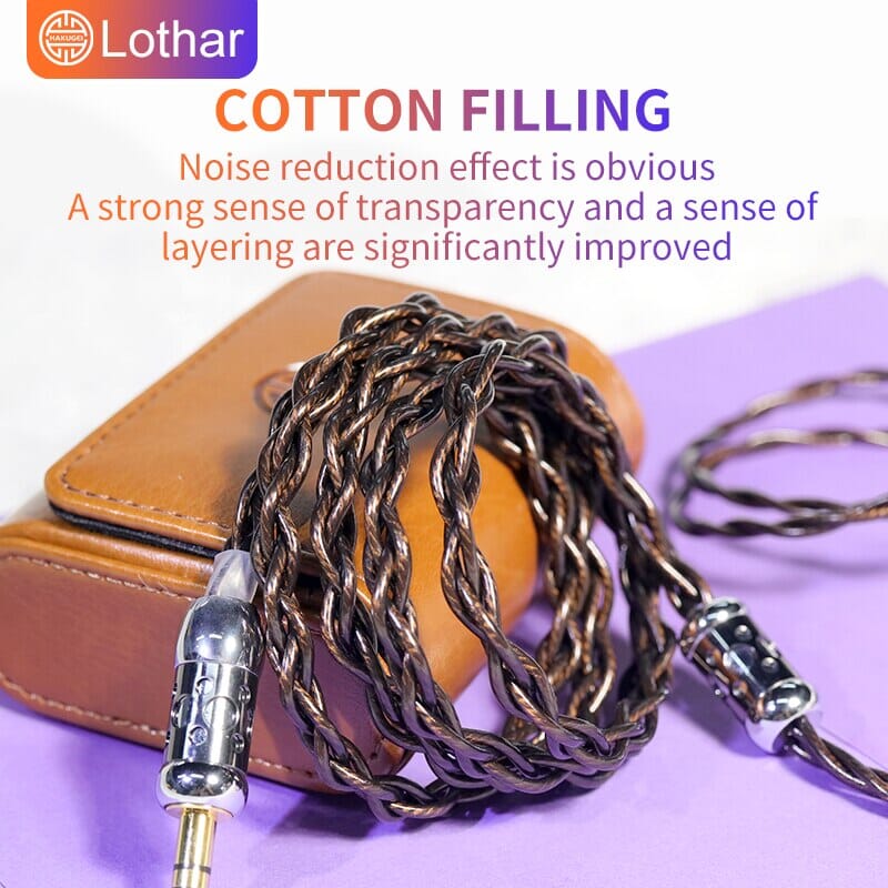 HAKUGEI Lothar 7N OCC Copper Earphone Cable With 2Pin 0.78 MMCX - 2.5 / 3.5 / 4.4 / Type-C / Lightning