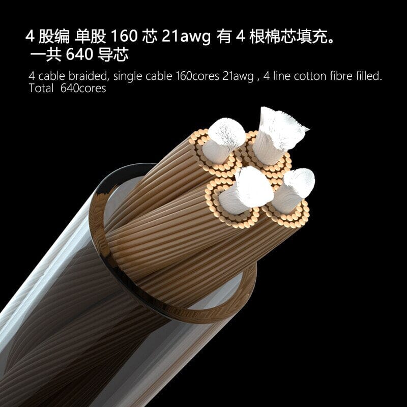 HAKUGEI Lothar 7N OCC Copper Earphone Cable With 2Pin 0.78 MMCX - 2.5 / 3.5 / 4.4 / Type-C / Lightning - Image 3
