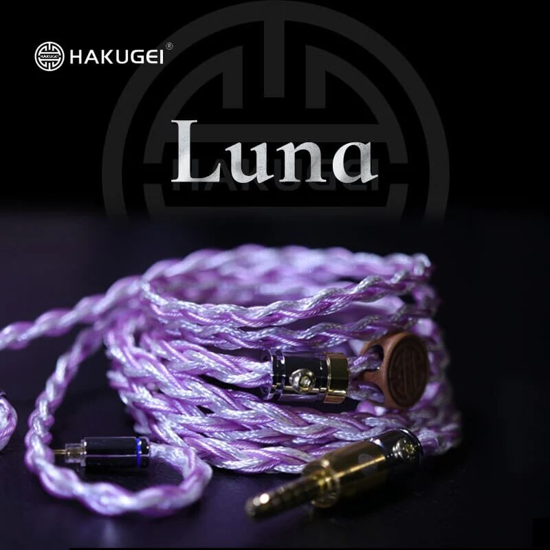 HAKUGEI Luna Litz Monocrystalline Pure Silver Earphone Cable 2.5 3.5 4.4 - 0.78 2Pin / MMCX