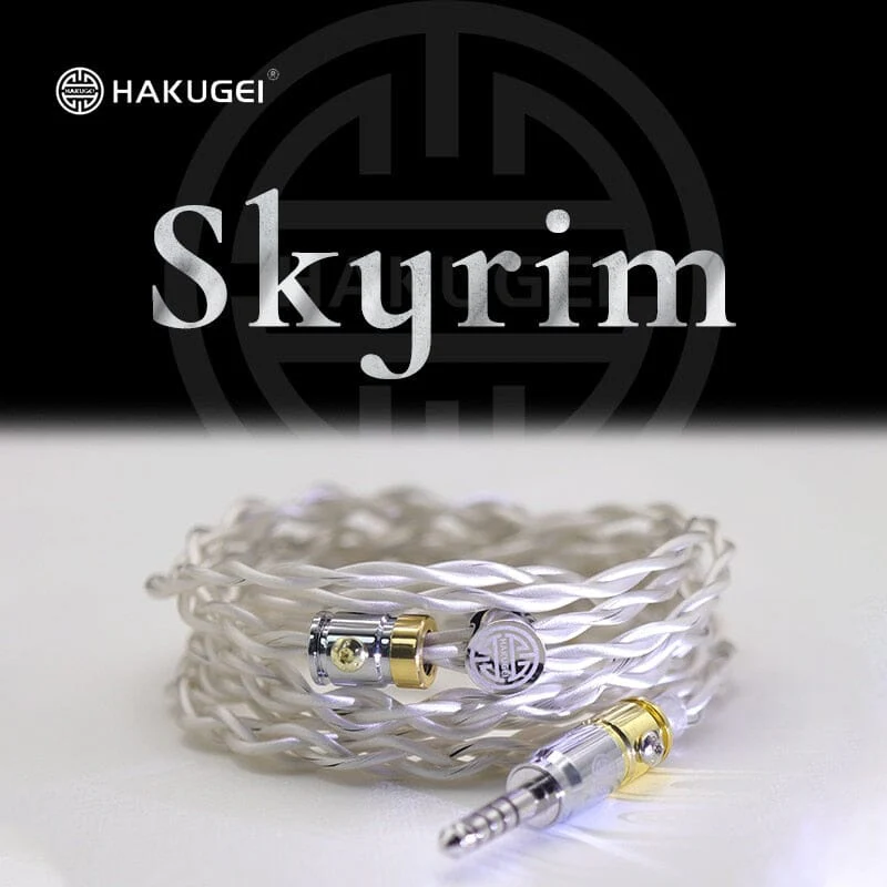 HAKUGEI Skyrim Litz 6N Pure Silver Shielding Cooxical Earphone Cable 2.5 3.5 4.4 - 0.78 2Pin / MMCX