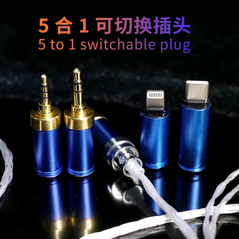 HAKUGEI  White Fairy Single Crystal Pure Silver HiFi Upgrade Earphone Cable - Image 2