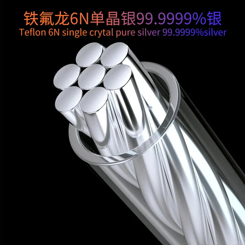 HAKUGEI  White Fairy Single Crystal Pure Silver HiFi Upgrade Earphone Cable - Image 3