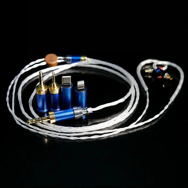 HAKUGEI  White Fairy Single Crystal Pure Silver HiFi Upgrade Earphone Cable - Image 4