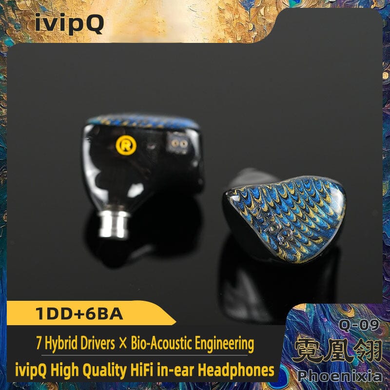ivipQ Q-09 Phoenixia 1DD+6BA Hybrid Drivers IEMs - Image 8