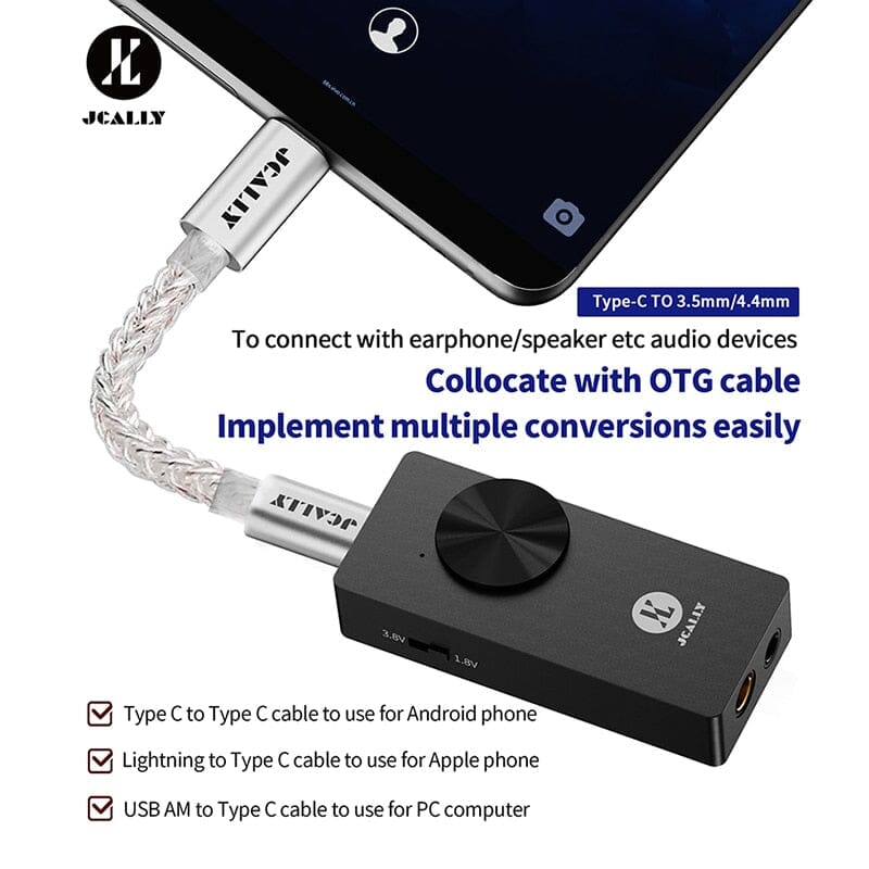 JCALLY AP10 Portable DAC Amplifier With Dual CS43131 DAC Chip Phones AMP Supports 3.5mm/4.4mm - Image 4