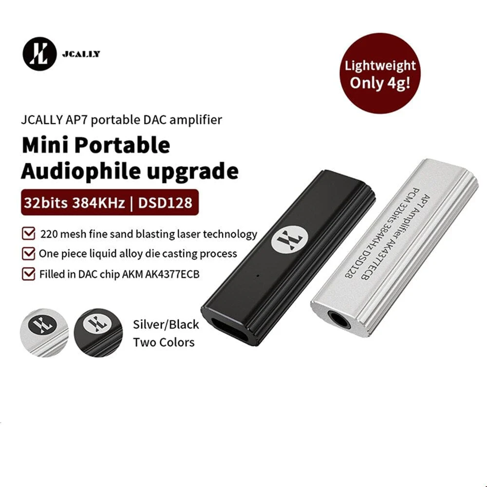 JCALLY AP7 Portable DAC & Headphone Amplifier With Type C To 3.5mm - Image 3