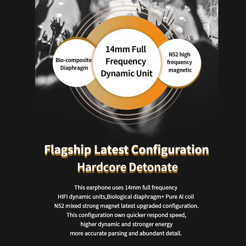 JCALLY EP985 Bio-Composite Diaphragm Full frequency Dynamic Flat Head Earphone - Image 4