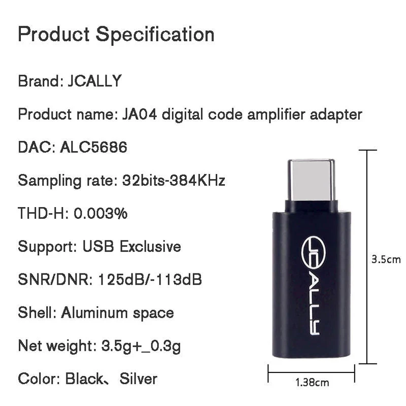 JCALLY JA04 Adapter ALC5686 HiFi Decoding Global DAC Chip For Google Huawei - Image 2