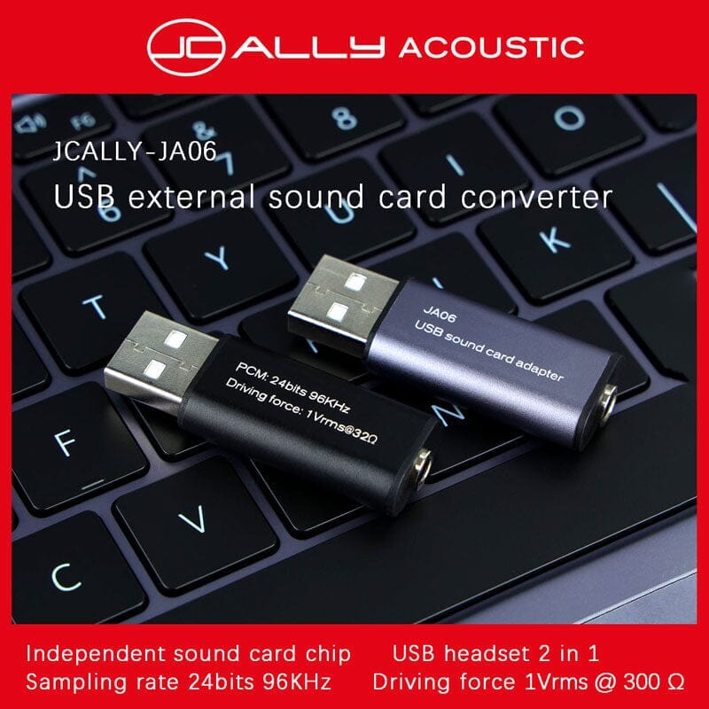 JCALLY JA06 USB External Sound Card Converter To 3.5mm Earphones With Mic Suitable - Image 2