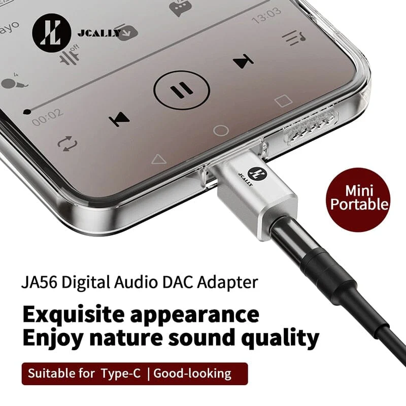 JCALLY JA56 / Lighting / Type-c to 3.5mm Earphone Digital Audio Adapter For Android IOS - Image 4