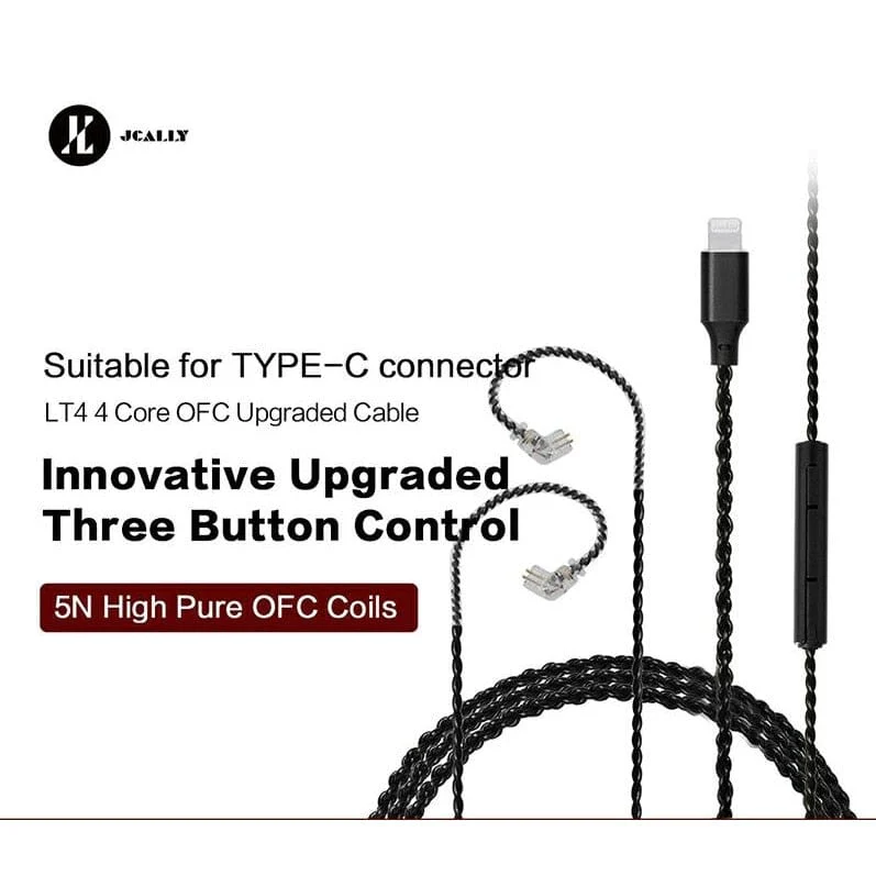 JCALLY LT8  Lightning Upgrade Cable 4 Strands 5N Oxygen-Free Copper Wire - Image 5