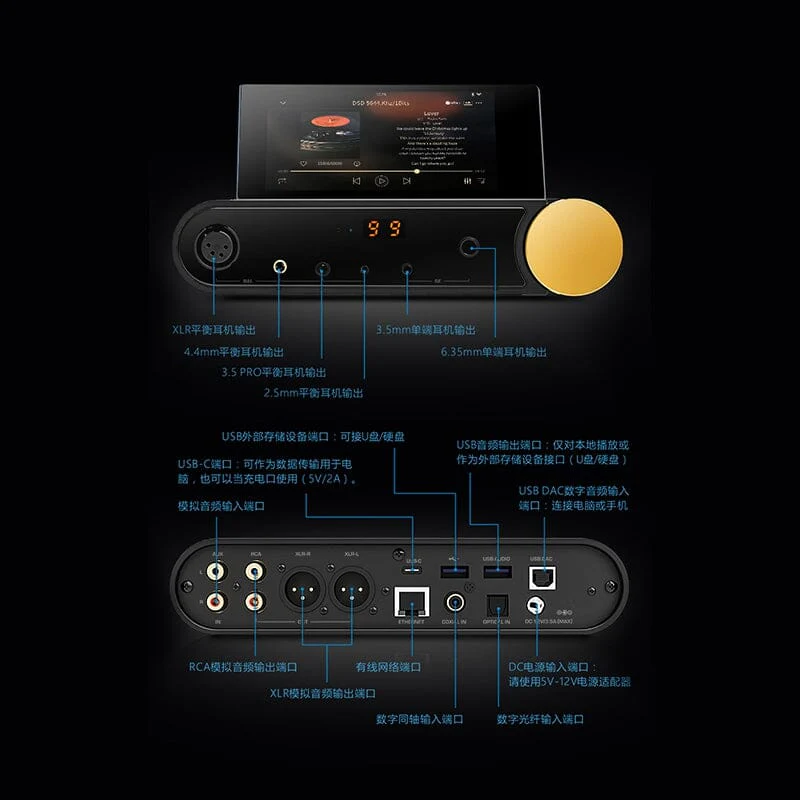 SHANLING M30 PRO Dual AK4497EQ DAC & Headphone Amplifier & Music Streamer - Image 12