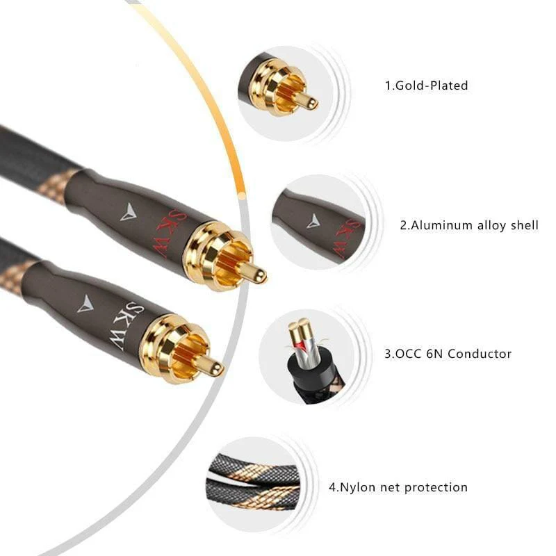 SKW BG04 / BG-04 2RCA to 2 RCA Male to Male Cable - Image 5