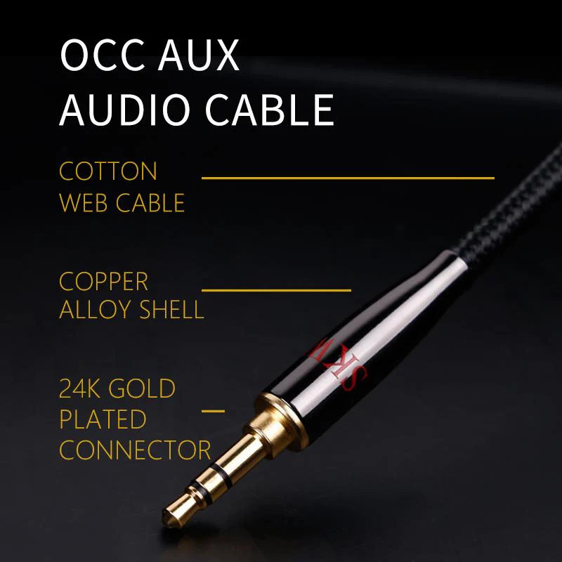 SKW AUX 3.5mm Jack Cable Male To Male For Soundbox Headphone Smartphone iPad Laptop MP3 CD Car - Image 5