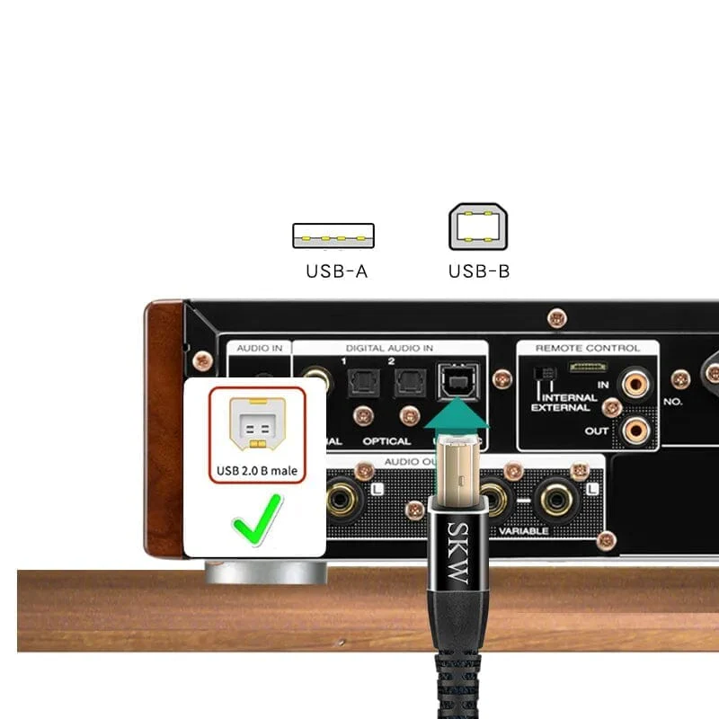 SKW BG-012 USB A-B / A-C HiFi Audio Cable - Image 4