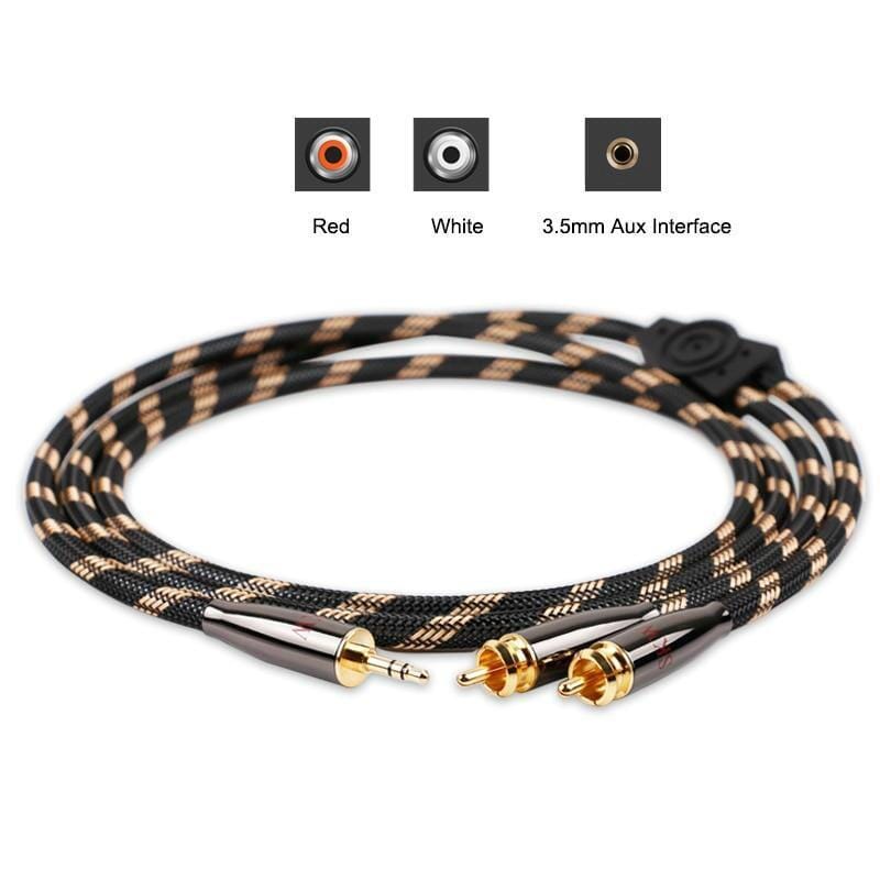SKW BG03 / BG-03 3.5mm Male to 2 RCA Male Audiophile Ultra-high Purity Copper Audio Cable - Image 8