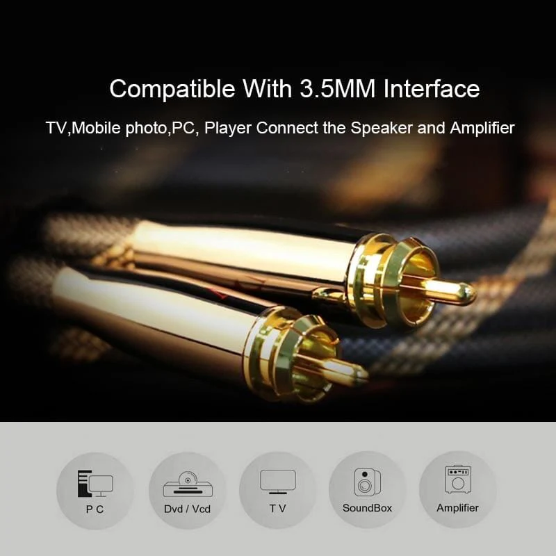 SKW BG03 / BG-03 3.5mm Male to 2 RCA Male Audiophile Ultra-high Purity Copper Audio Cable - Image 9
