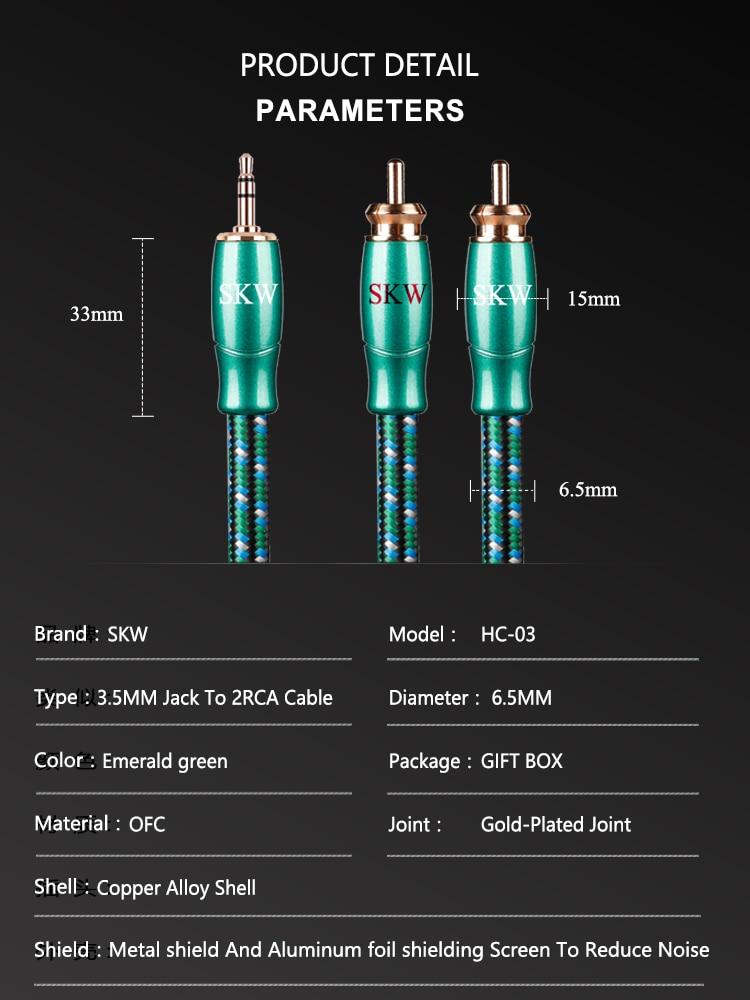 SKW HC03 3.5mm Aux Jack To 2 RCA Audio Cable - Image 5